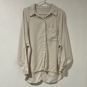 Aritzia Wilfred Casual Button-Up Blouse Long Sleeve Oversize fit size small